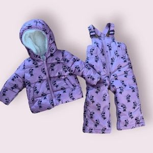 GAP Minnie Mouse 2T Sherpa Lined Winter Jacket w/ Matching Snowpants